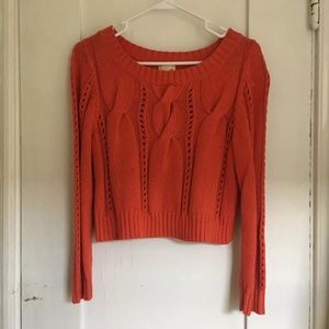 Anthropologie Cropped Red Sweater